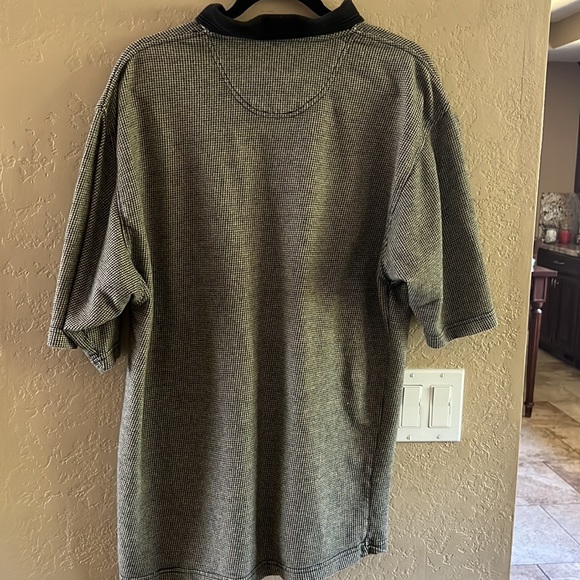 Haggar Clothibg Company Men’s checkered polo black ribbed collar shirt sleeve L - Picture 13 of 16